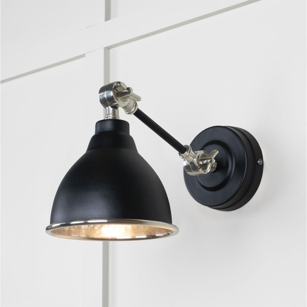 From The Anvil Electrical Hammered Nickel / Wall Lights From The Anvil - Hammered Nickel Brindley Wall Light in Elan Black