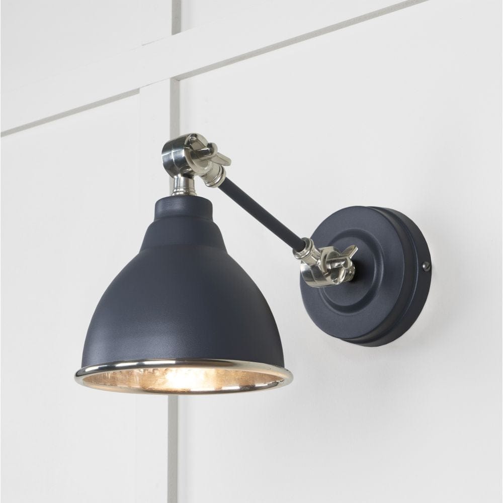 From The Anvil Electrical Hammered Nickel / Wall Lights From The Anvil - Hammered Nickel Brindley Wall Light in Slate