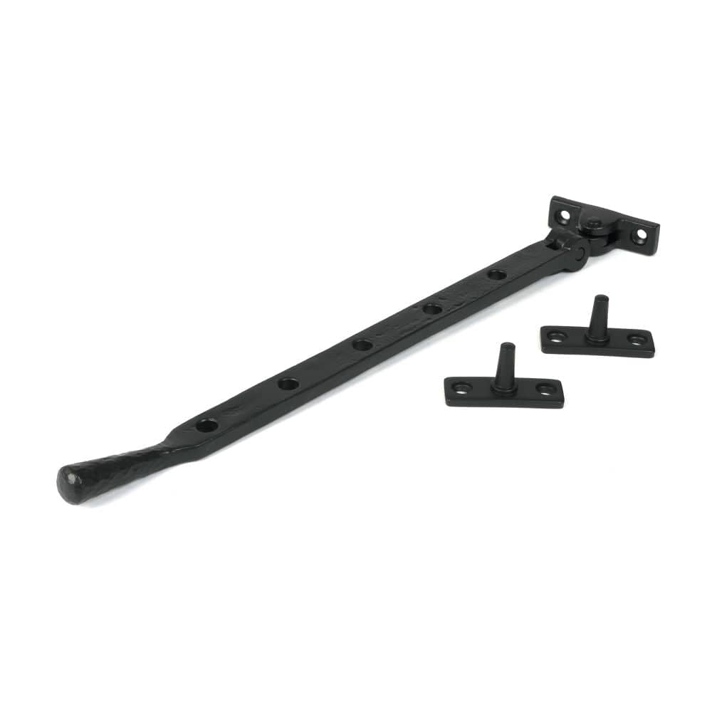 From The Anvil Window Furniture Matt Black / 12"/300mm From The Anvil - Matt Black 12" Hammered Newbury Stay