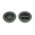 From The Anvil Door Furniture Matt Black / Round Flush Pull (Privacy) / Round From The Anvil - Matt Black 60mm Plain Round Pull - Privacy Set