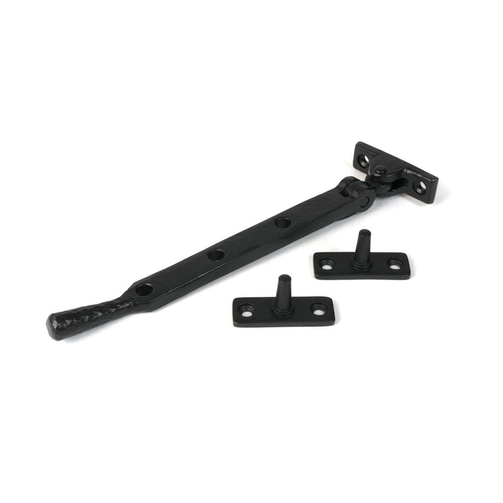 From The Anvil Window Furniture Matt Black / 8"/200mm From The Anvil - Matt Black 8" Hammered Newbury Stay
