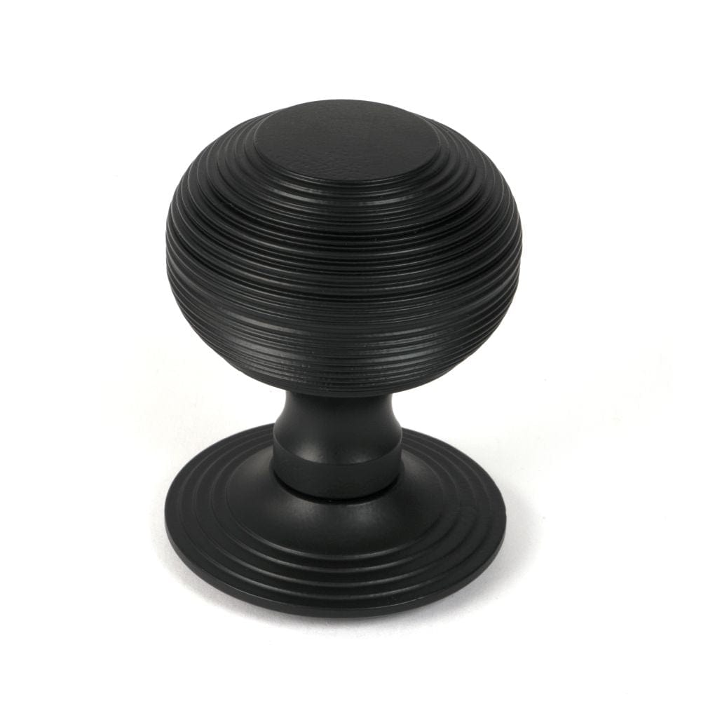 From The Anvil Door Furniture Matt Black / Beehive Centre Door Knob From The Anvil - Matt Black Beehive Centre Door Knob