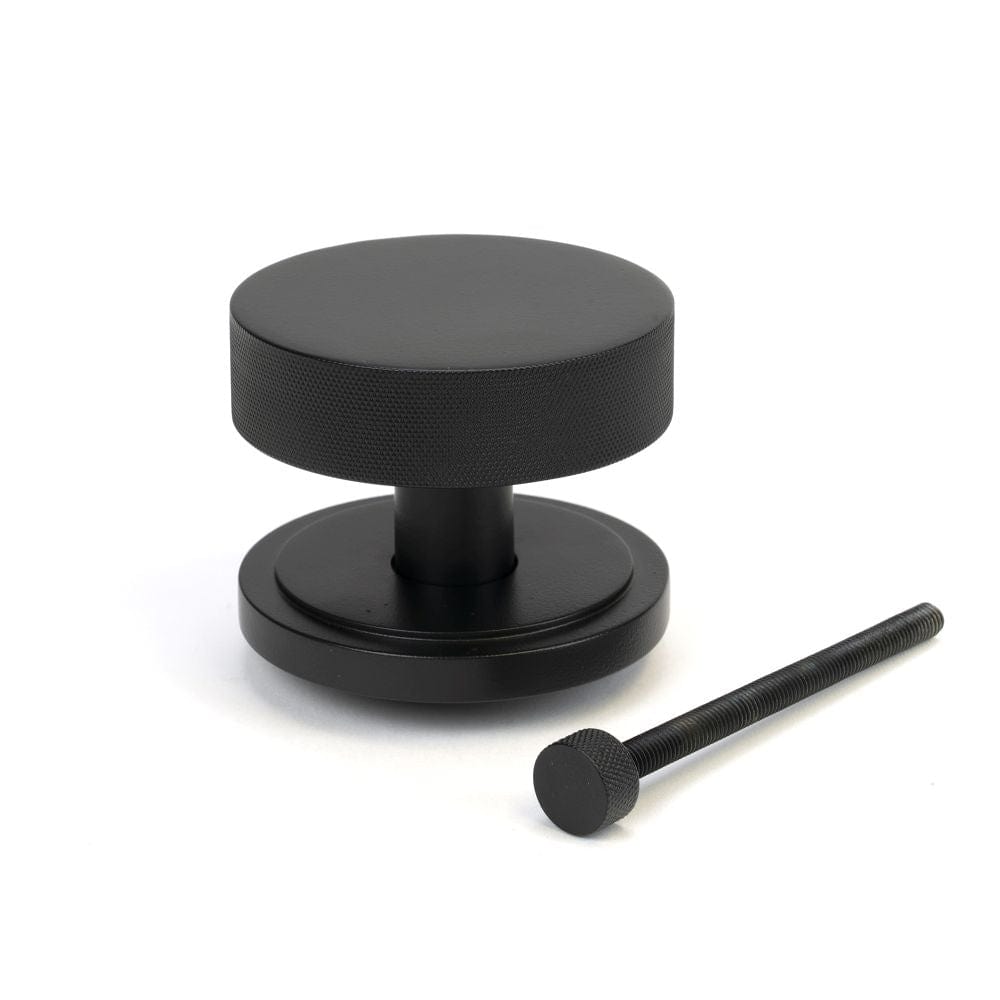 From The Anvil Door Furniture Matt Black / Art Deco Centre Door Knob From The Anvil - Matt Black Brompton Centre Door Knob (Art Deco)