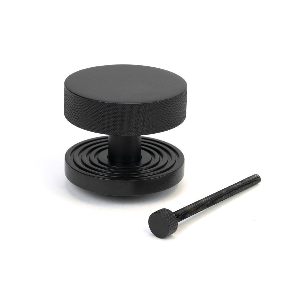 From The Anvil Door Furniture Matt Black / Beehive Centre Door Knob From The Anvil - Matt Black Brompton Centre Door Knob (Beehive)