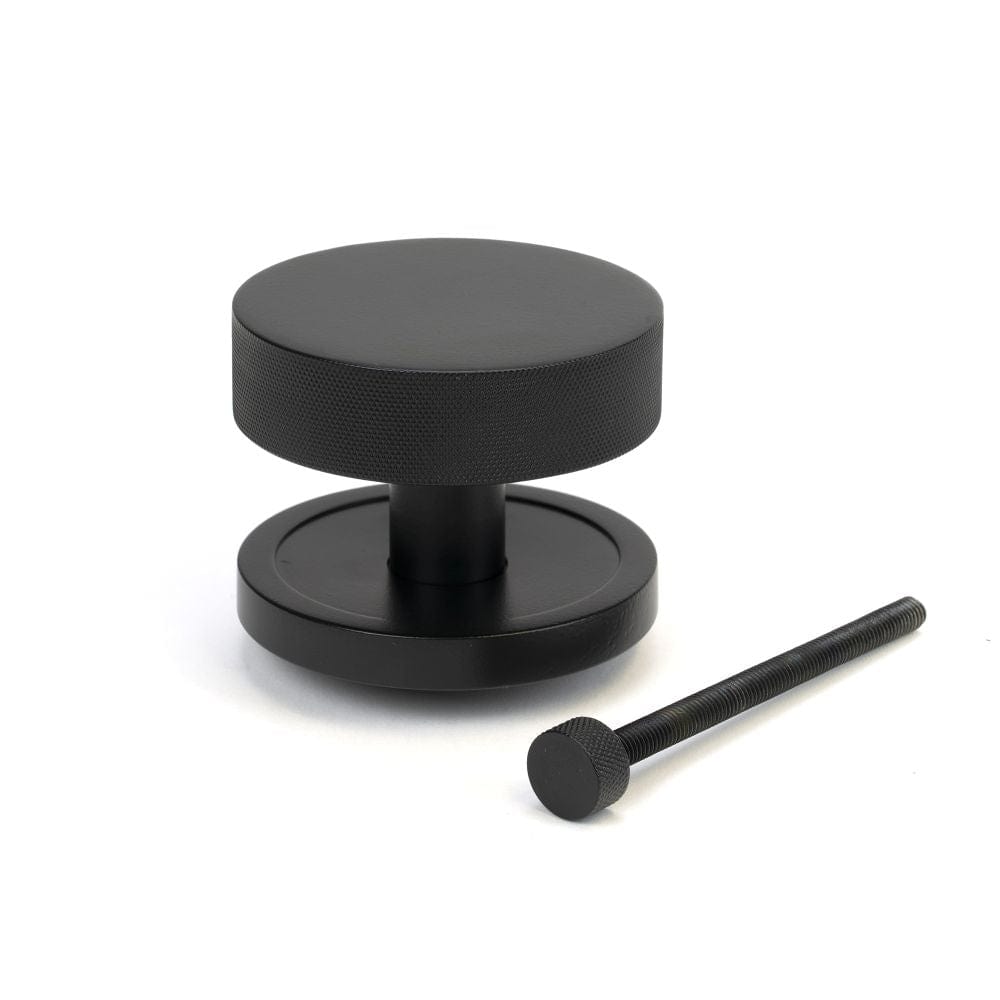 From The Anvil Door Furniture Matt Black From The Anvil - Matt Black Brompton Centre Door Knob (Plain)