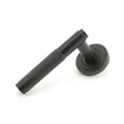 From The Anvil Door Furniture Matt Black / Round Rose From The Anvil - Matt Black Brompton Lever on Rose Set (Art Deco) - Unsprung