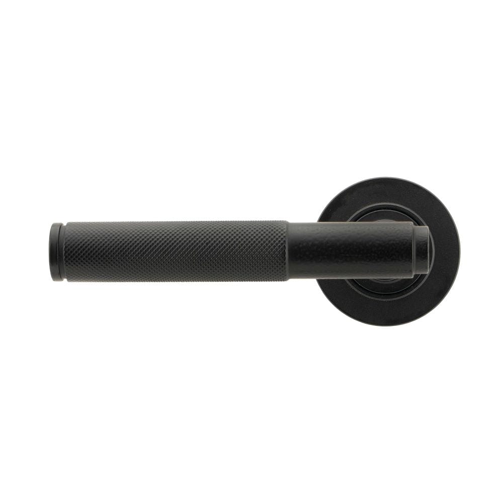 From The Anvil Door Furniture Matt Black / Round Rose From The Anvil - Matt Black Brompton Lever on Rose Set (Plain)