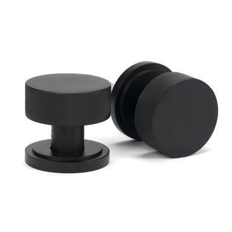 From The Anvil Door Furniture Matt Black / Mortice/Rim Knobs From The Anvil - Matt Black Brompton Mortice/Rim Knob Set (Art Deco)