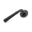 From The Anvil Door Furniture Matt Black / Round Rose From The Anvil - Matt Black Hammered Newbury Lever on Rose Set (Art Deco) - Unsprung