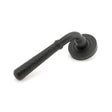From The Anvil Door Furniture Matt Black / Round Rose From The Anvil - Matt Black Hammered Newbury Lever on Rose Set (Beehive)