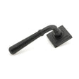 From The Anvil Door Furniture Matt Black / Square Rose From The Anvil - Matt Black Hammered Newbury Lever on Rose Set (Square) - Unsprung