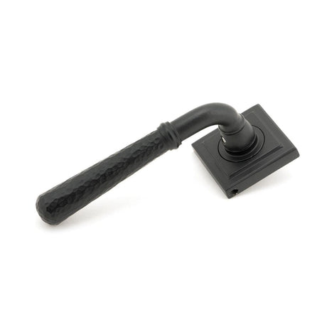 From The Anvil Door Furniture Matt Black / Square Rose From The Anvil - Matt Black Hammered Newbury Lever on Rose Set (Square) - Unsprung