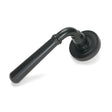 From The Anvil Door Furniture Matt Black / Round Rose From The Anvil - Matt Black Newbury Lever on Rose Set (Art Deco)