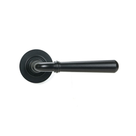 From The Anvil Door Furniture Matt Black / Round Rose From The Anvil - Matt Black Newbury Lever on Rose Set (Plain) - Unsprung