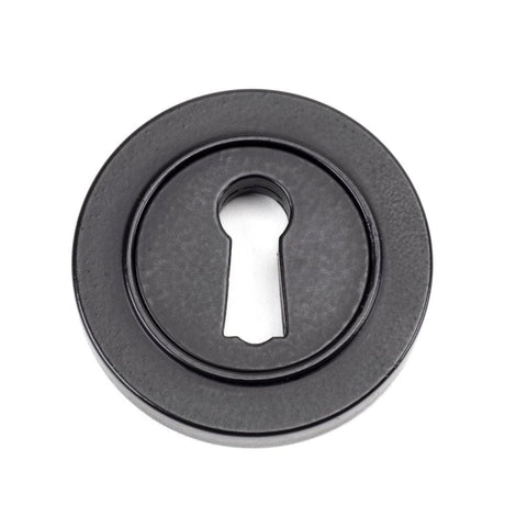 From The Anvil Door Furniture Matt Black / Mortice Key Profile Escutcheons From The Anvil - Matt Black Round Escutcheon (Plain)