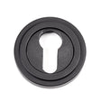 From The Anvil Door Furniture Matt Black / Euro Profile Escutcheons From The Anvil - Matt Black Round Euro Escutcheon (Art Deco)