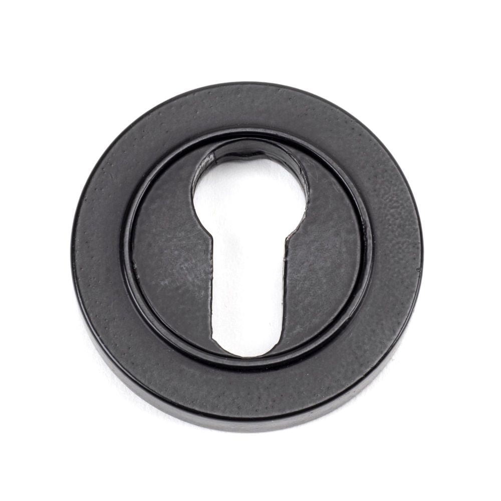 From The Anvil Door Furniture Matt Black / Euro Profile Escutcheons From The Anvil - Matt Black Round Euro Escutcheon (Plain)