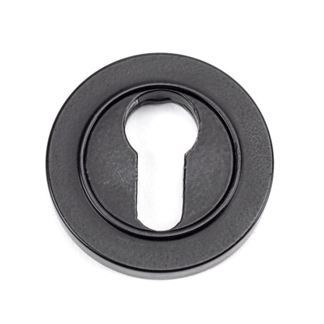 From The Anvil Door Furniture Matt Black / Euro Profile Escutcheons From The Anvil - Matt Black Round Euro Escutcheon (Plain)