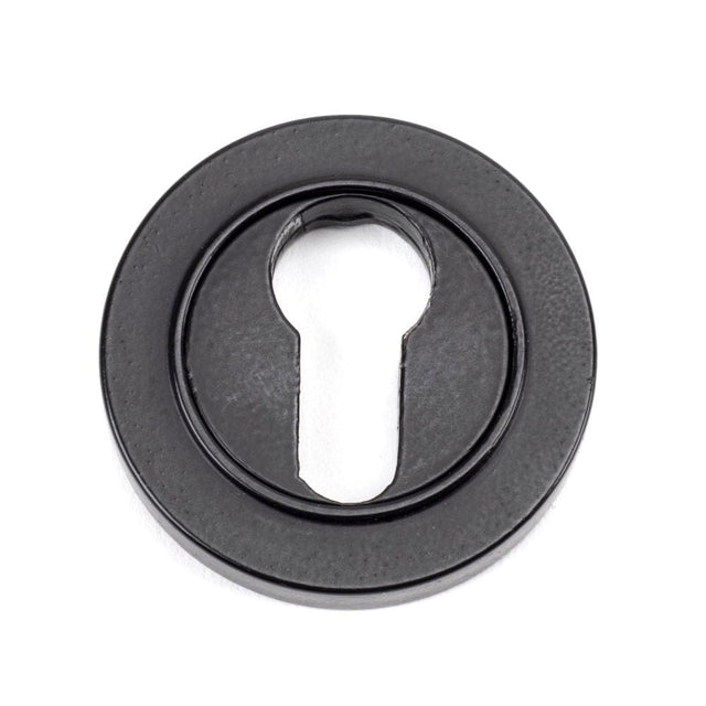 From The Anvil Door Furniture Matt Black / Euro Profile Escutcheons From The Anvil - Matt Black Round Euro Escutcheon (Plain)