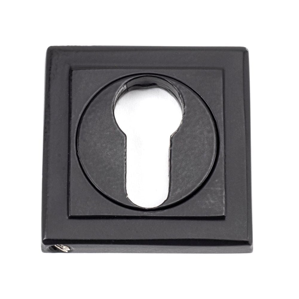 From The Anvil Door Furniture Matt Black / Euro Profile Escutcheons From The Anvil - Matt Black Round Euro Escutcheon (Square)