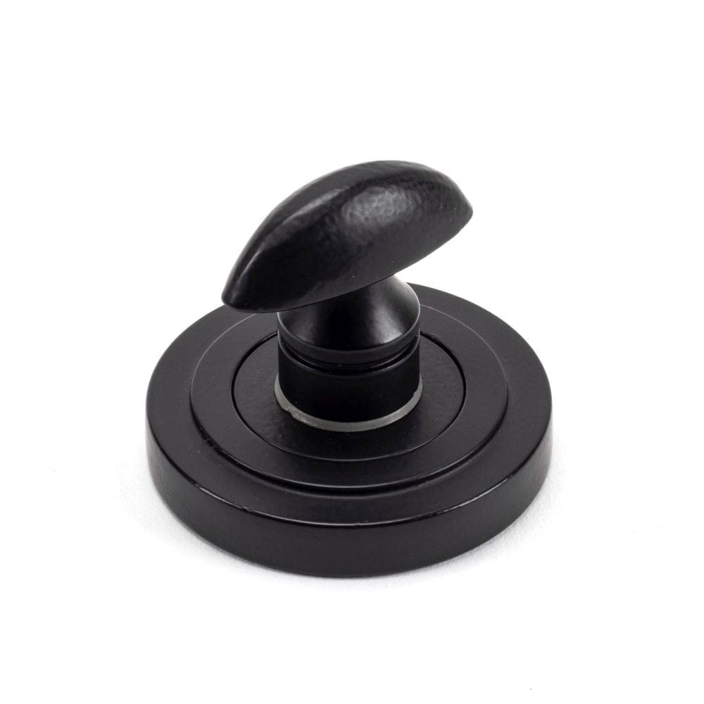 From The Anvil Door Furniture Matt Black / No From The Anvil - Matt Black Round Thumbturn Set (Art Deco)