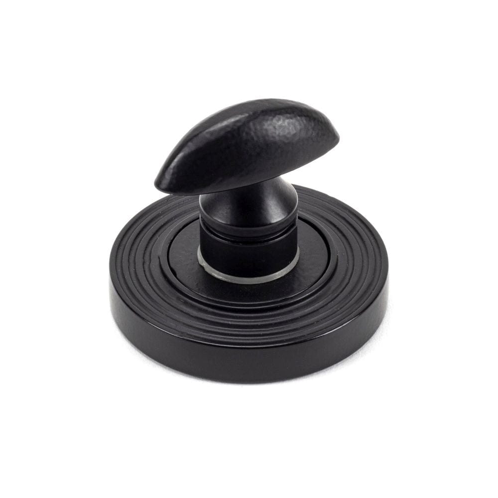 From The Anvil Door Furniture Matt Black / No From The Anvil - Matt Black Round Thumbturn Set (Beehive)