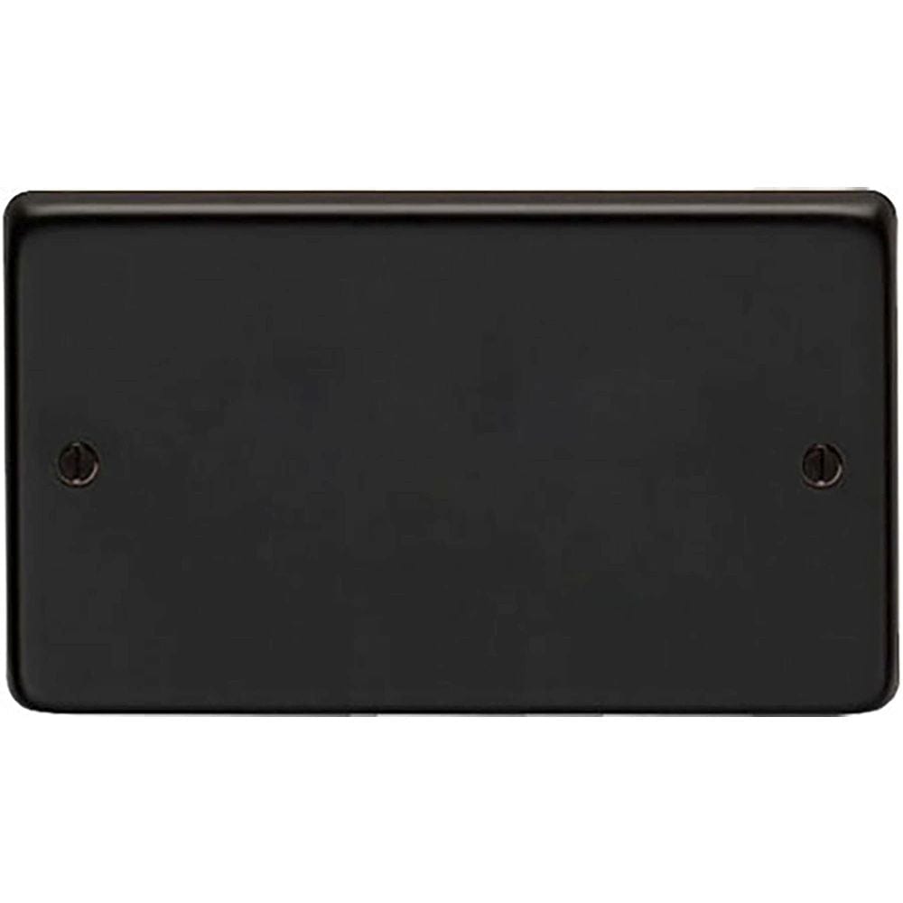 From The Anvil Electrical Matt Black / Double Blank Plate From The Anvil - MB Double Blank Plate