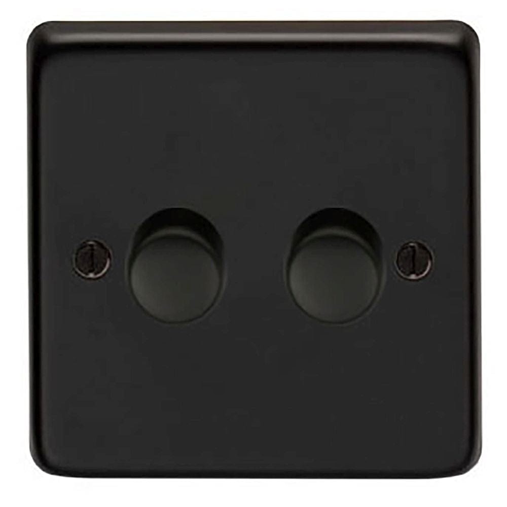 From The Anvil Electrical Matt Black / Double LED Dimmer Switch From The Anvil - MB Double LED Dimmer Switch