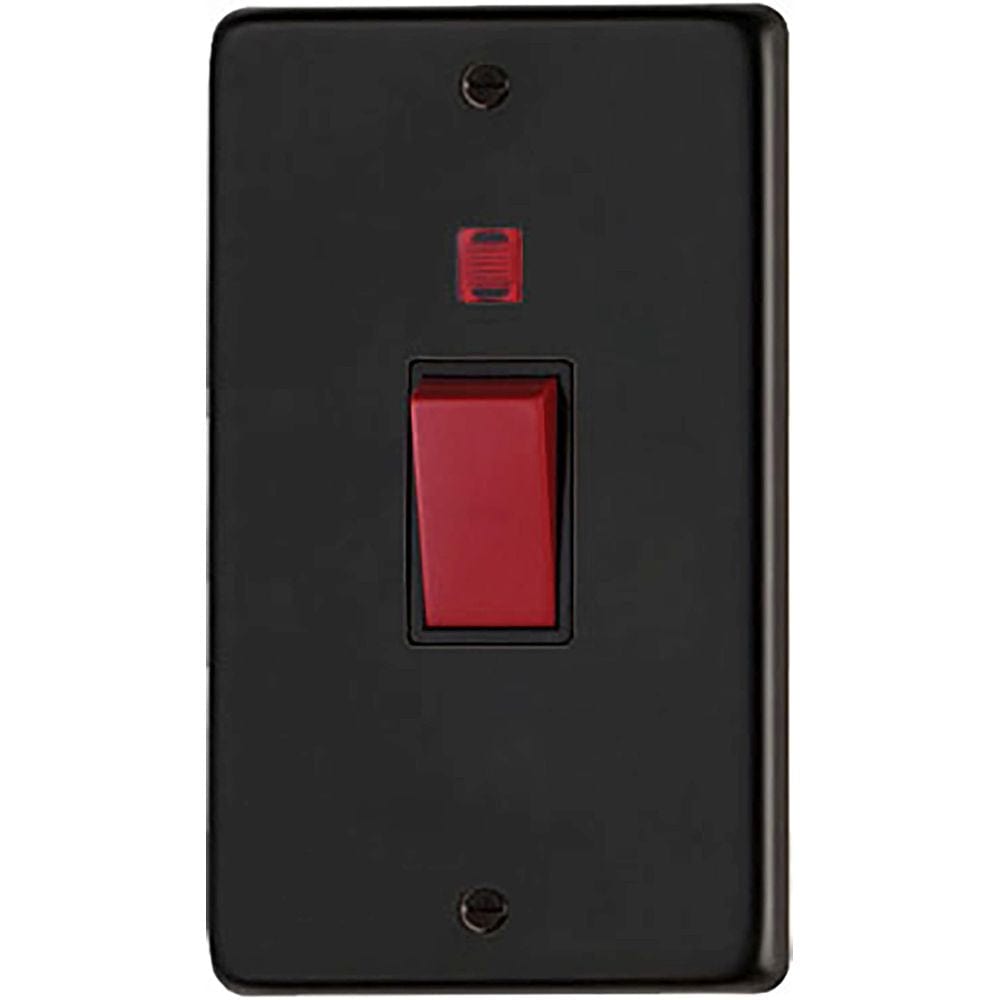From The Anvil Electrical Matt Black / Cooker Switch From The Anvil - MB Double Plate Cooker Switch