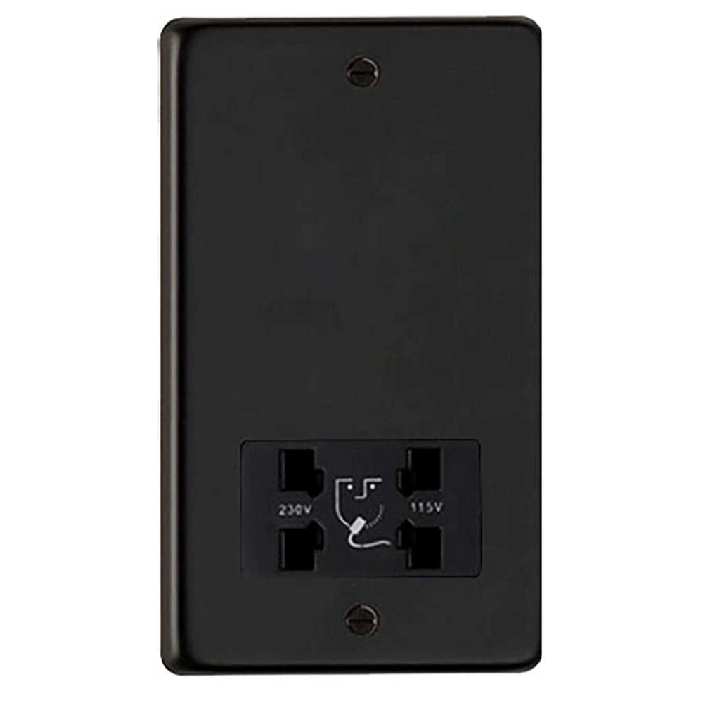 From The Anvil Electrical Matt Black / Shaver Socket From The Anvil - MB Dual Volt Shaver Socket