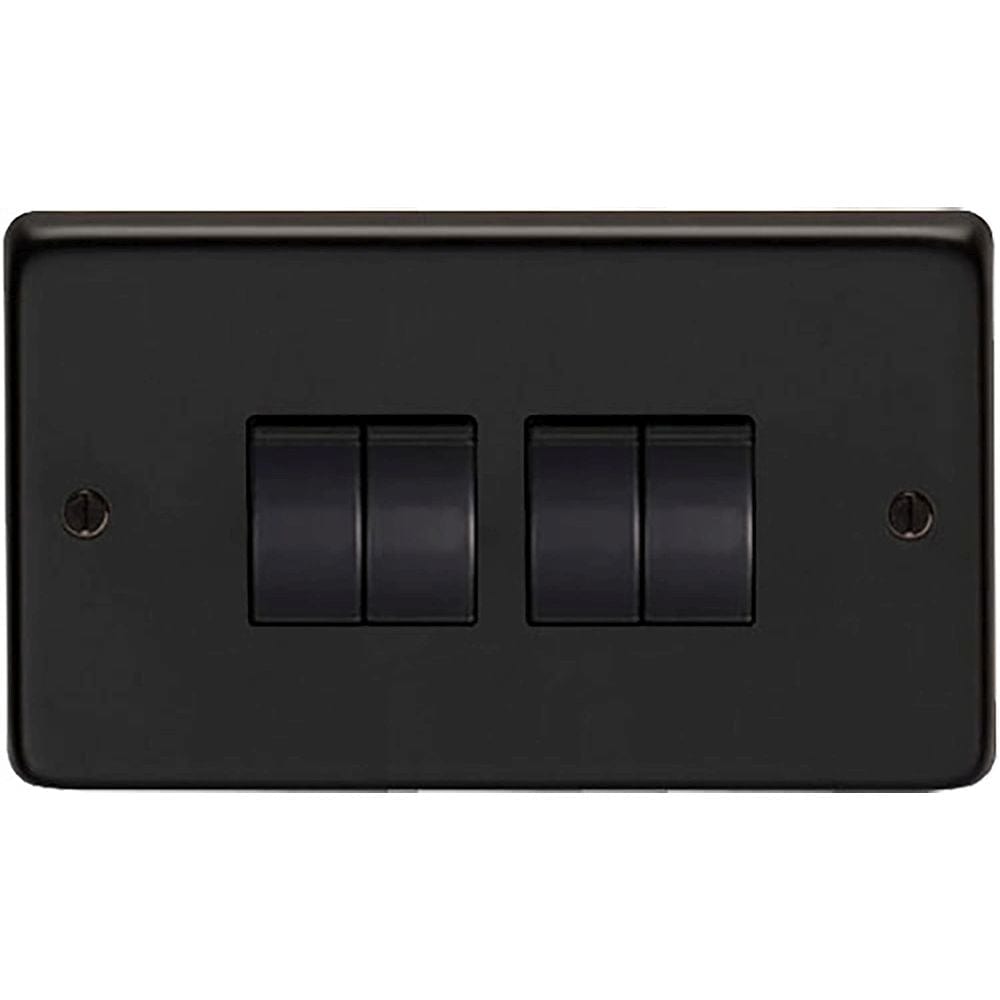 From The Anvil Electrical Matt Black / Quad 10 Amp Switch From The Anvil - MB Quad 10 Amp Switch
