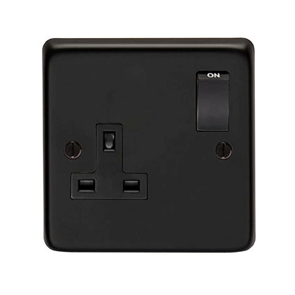 From The Anvil Electrical Matt Black / Single 13 Amp Switched Socket From The Anvil - MB Single 13 Amp Switched Socket