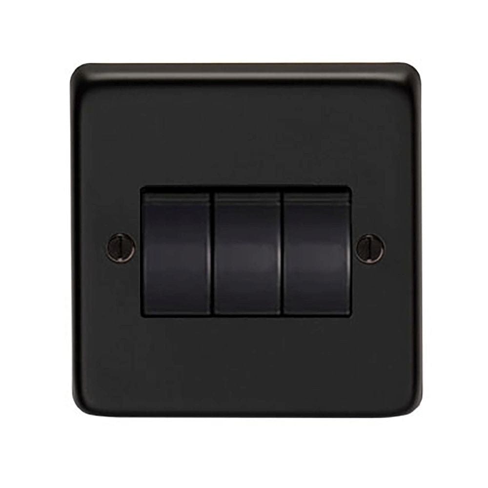 From The Anvil Electrical Matt Black / Triple 10 Amp Switch From The Anvil - MB Triple 10m Amp Switch