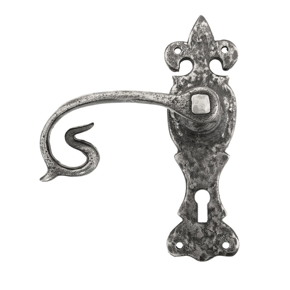 From The Anvil Door Furniture Natural Textured / Std. Lock Handles From The Anvil - Natural Textured Curly Lever Lock Set