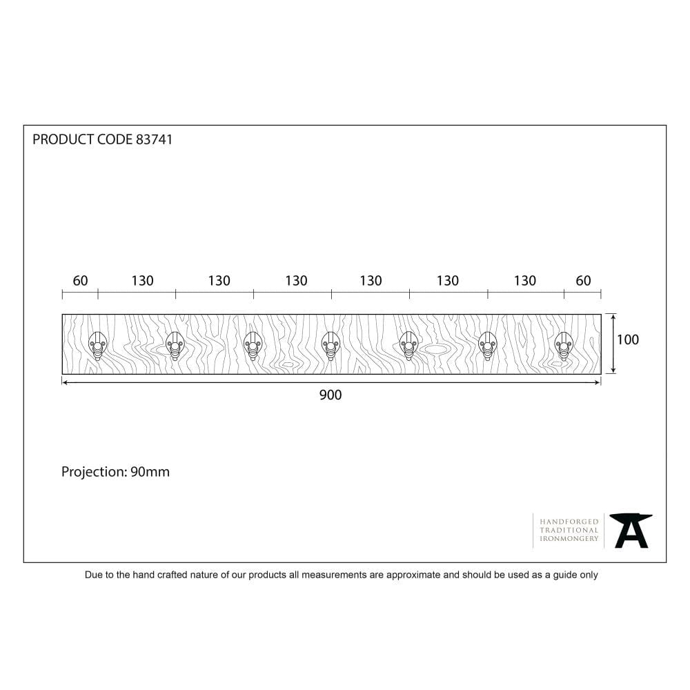 From The Anvil Accessories Natural Smooth / Coat Hooks on Plate From The Anvil - Olive Green Stable Coat Rack