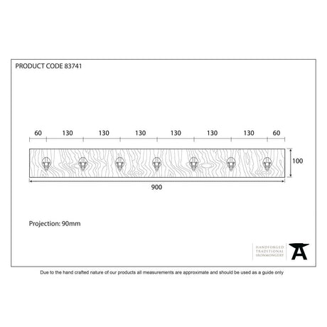 From The Anvil Accessories Natural Smooth / Coat Hooks on Plate From The Anvil - Olive Green Stable Coat Rack