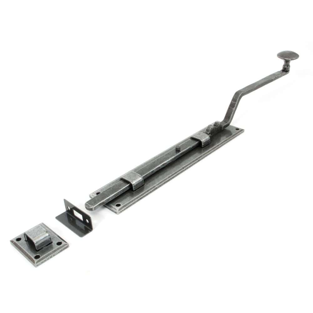 From The Anvil Accessories Pewter Patina / Straight Surface Bolts / 250mm / 10" From The Anvil - Pewter 10" French Door Bolt