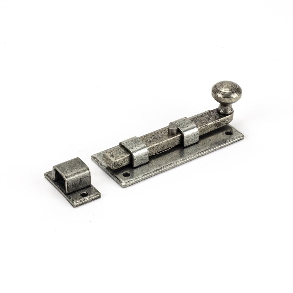 From The Anvil Accessories Pewter Patina / Straight Surface Bolts / 100mm / 4" From The Anvil - Pewter 4" Straight Knob Bolt