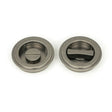 From The Anvil Door Furniture Pewter Patina / Round Flush Pull (Privacy) / Round From The Anvil - Pewter 60mm Art Deco Round Pull - Privacy Set