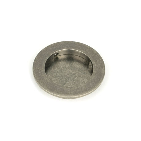 From The Anvil Door Furniture Pewter Patina / Flush Handle / Round From The Anvil - Pewter 75mm Plain Round Pull