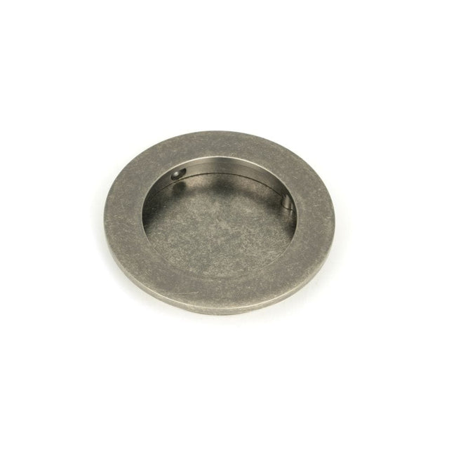 From The Anvil Door Furniture Pewter Patina / Flush Handle / Round From The Anvil - Pewter 75mm Plain Round Pull