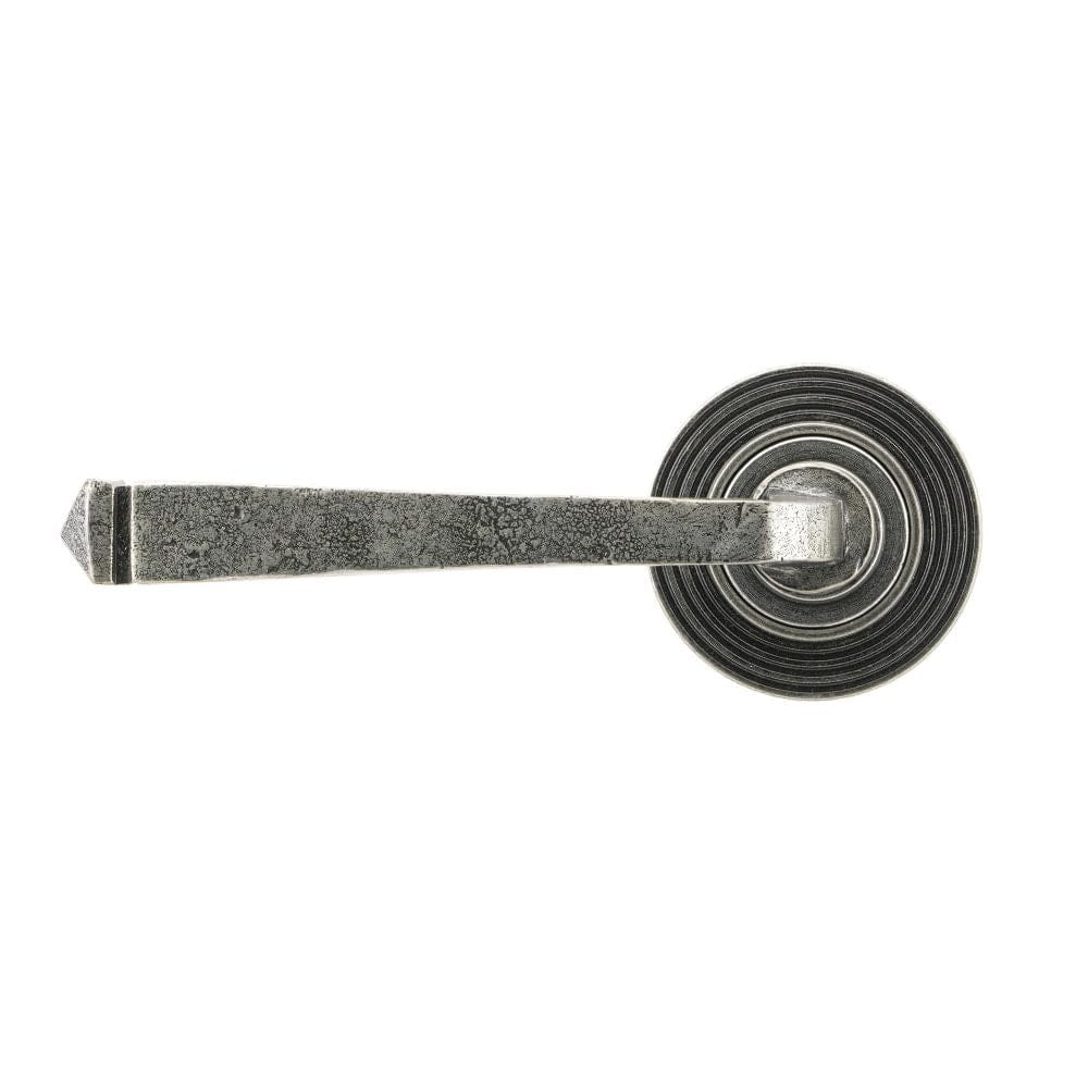 From The Anvil Door Furniture Pewter Patina / Round Rose From The Anvil - Pewter Avon Round Lever on Rose Set (Beehive) - Unsprung