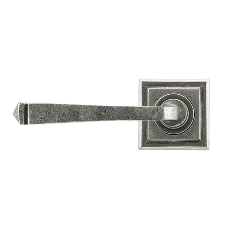 From The Anvil Door Furniture Pewter Patina / Square Rose From The Anvil - Pewter Avon Round Lever on Rose Set (Square)