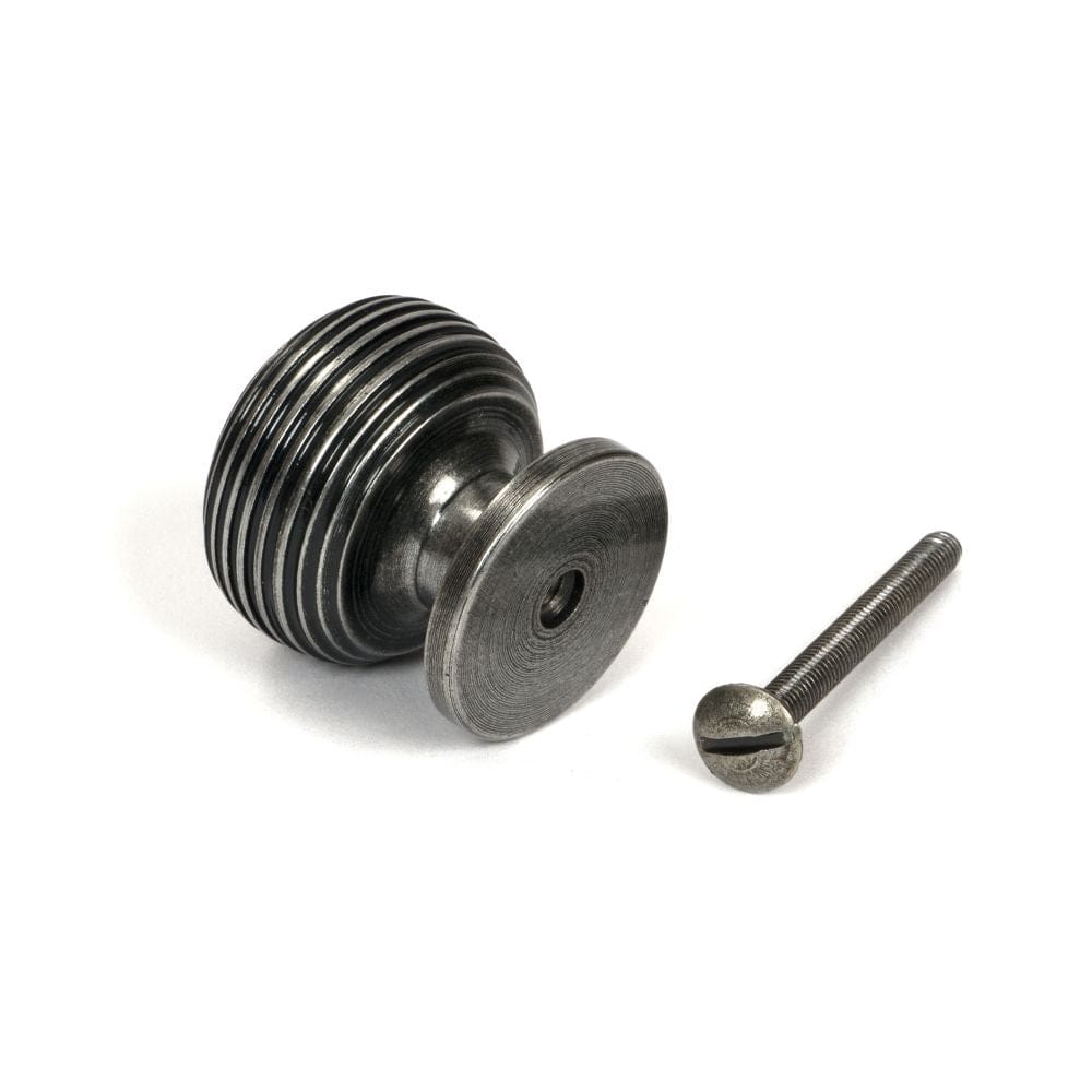 From The Anvil Cabinet Hardware Pewter Patina / Cabinet Knobs / 30mm Dia. From The Anvil - Pewter Beehive Cabinet Knob 30mm