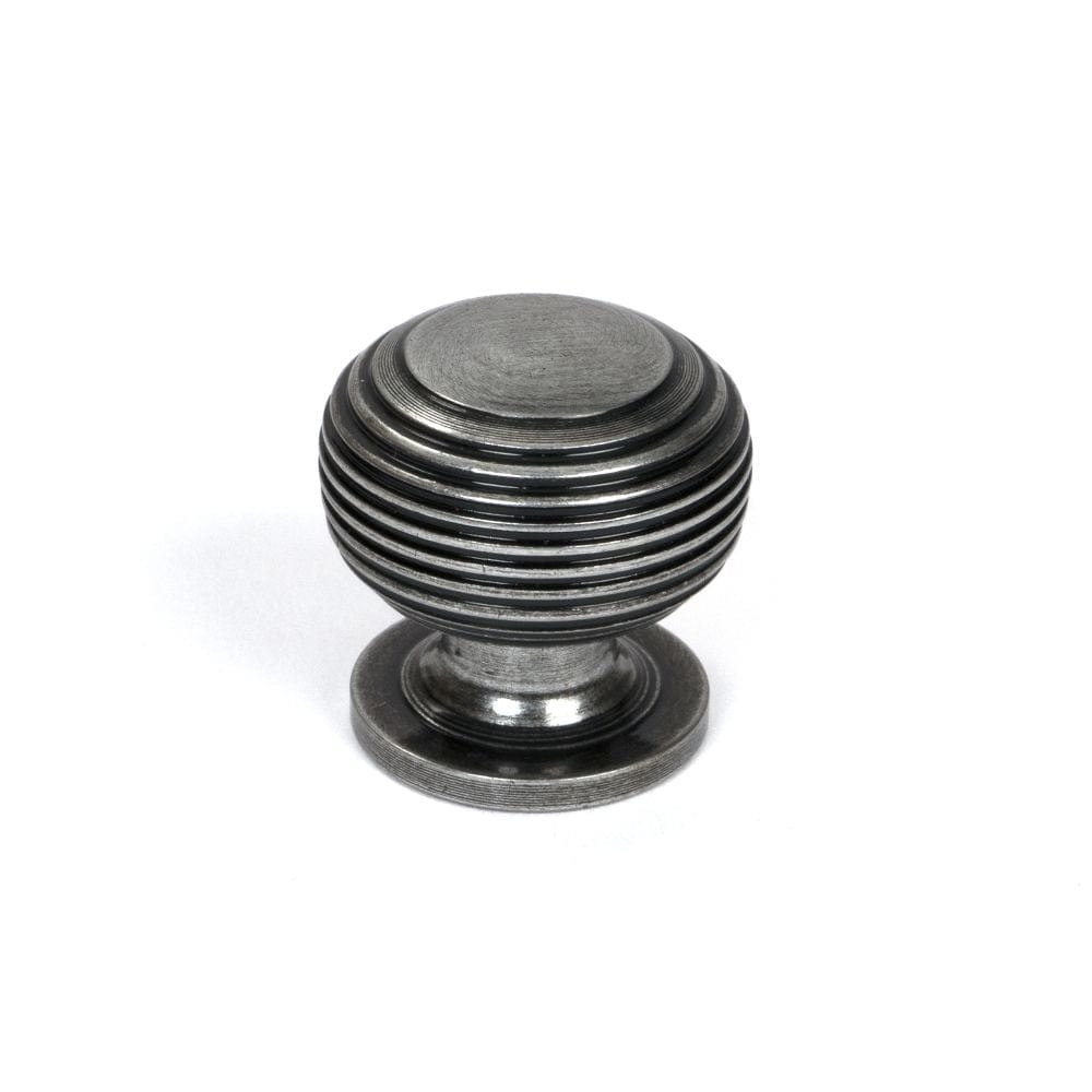 From The Anvil Cabinet Hardware Pewter Patina / Cabinet Knobs / 30mm Dia. From The Anvil - Pewter Beehive Cabinet Knob 30mm