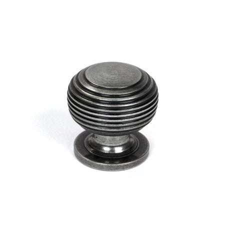 From The Anvil Cabinet Hardware Pewter Patina / Cabinet Knobs / 30mm Dia. From The Anvil - Pewter Beehive Cabinet Knob 30mm