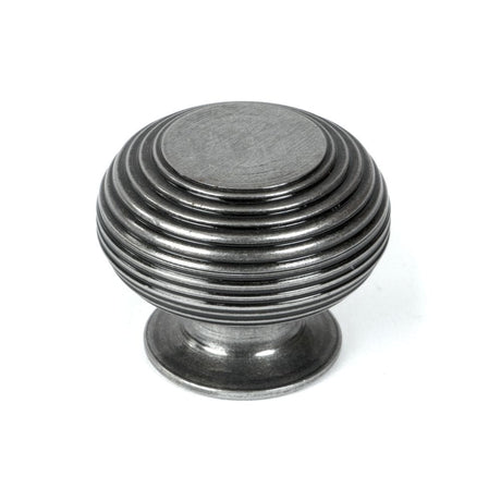From The Anvil Cabinet Hardware Pewter Patina / Cabinet Knobs / 40mm Dia. From The Anvil - Pewter Beehive Cabinet Knob 40mm