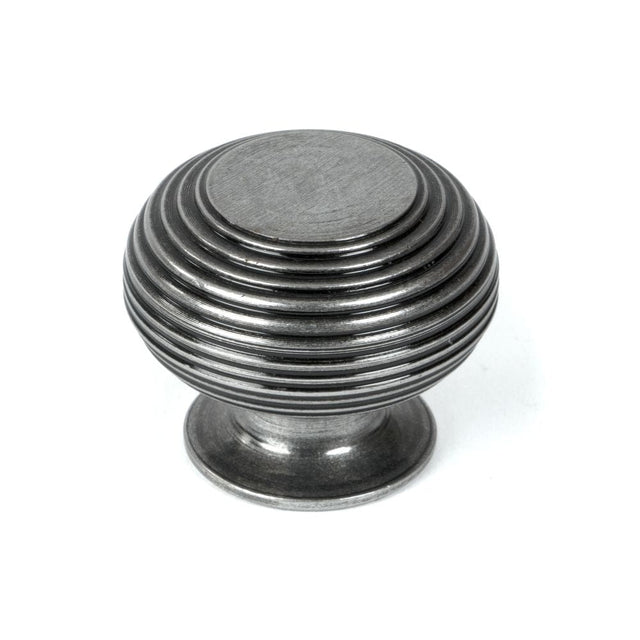 From The Anvil Cabinet Hardware Pewter Patina / Cabinet Knobs / 40mm Dia. From The Anvil - Pewter Beehive Cabinet Knob 40mm