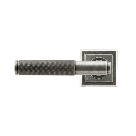 From The Anvil Door Furniture Pewter Patina / Square Rose From The Anvil - Pewter Brompton Lever on Rose Set (Square) - Unsprung