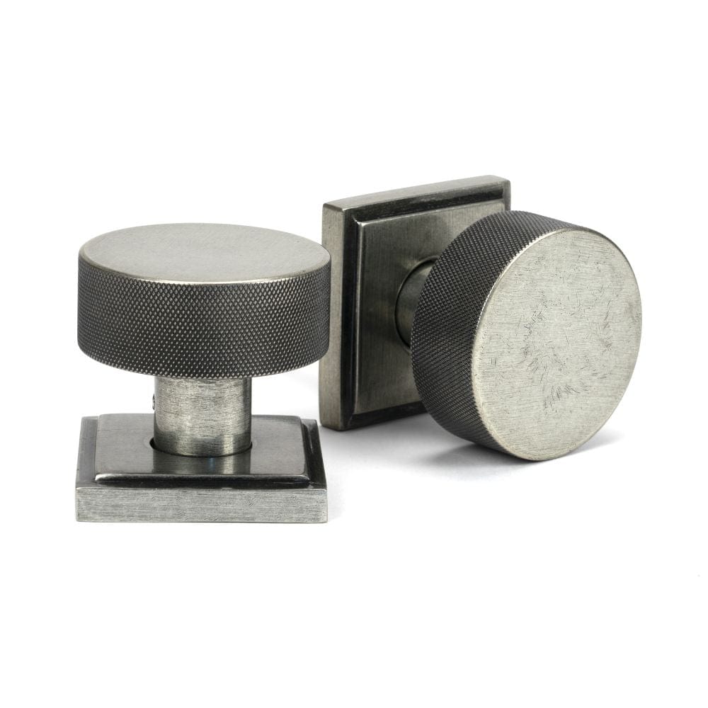 From The Anvil Door Furniture Pewter Patina / Mortice/Rim Knobs From The Anvil - Pewter Brompton Mortice/Rim Knob Set (Square)